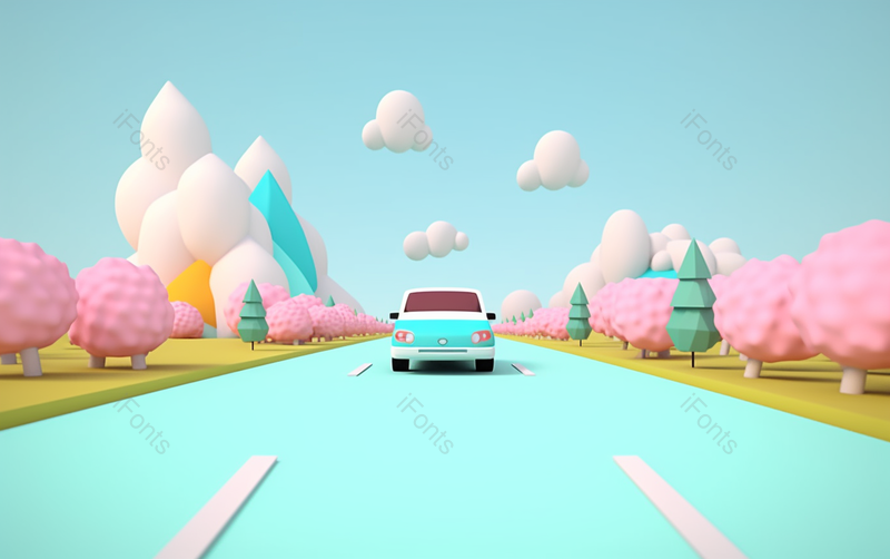 小汽车在公路上行驶动画背景,高清,摄影图,摄影图片,图片大全,摄影图免费下载